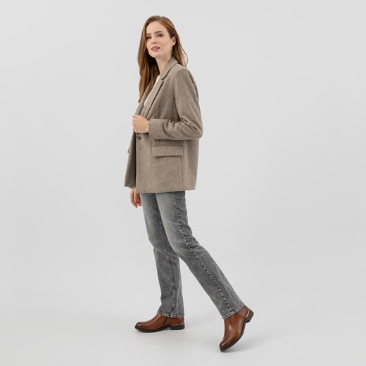 Wojas Brązowe Skórzane Botki Damskie Ze Złotymi Elementami ze sklepu Wojas w kategorii Botki - zdjęcie 177663754