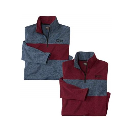 Zestaw 2 bluz z melanżowego moltonu z suwakiem ze sklepu Atlas For Men w kategorii Bluzy męskie - zdjęcie 177673722