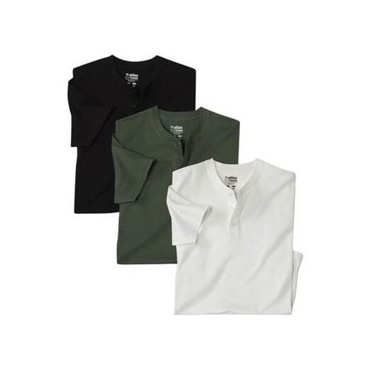 Zestaw 3 koszulek z kołnierzem tunezyjskim ze sklepu Atlas For Men w kategorii T-shirty męskie - zdjęcie 177673814