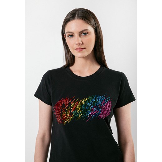 Czarny t-shirt z kolorową aplikacją Molton S Molton