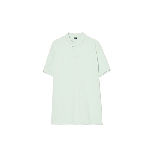 Cropp - Gładka koszulka polo - niebieski ze sklepu Cropp w kategorii T-shirty męskie - zdjęcie 177701311