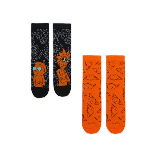 Cropp - 2 pack skarpet Rick i Morty - czarny ze sklepu Cropp w kategorii Skarpetki męskie - zdjęcie 177701443
