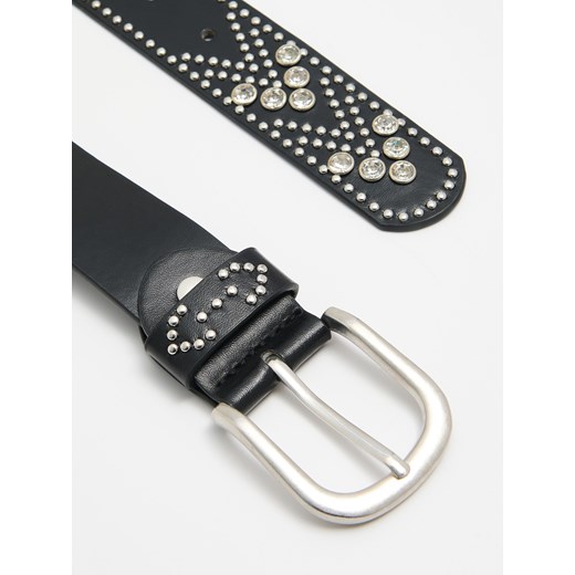 Cropp - Czarny pasek z ozdobnymi detalami - czarny Cropp S/M Cropp