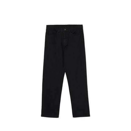 Cropp - Czarne bawełniane spodnie regular - czarny Cropp XS LONG Cropp