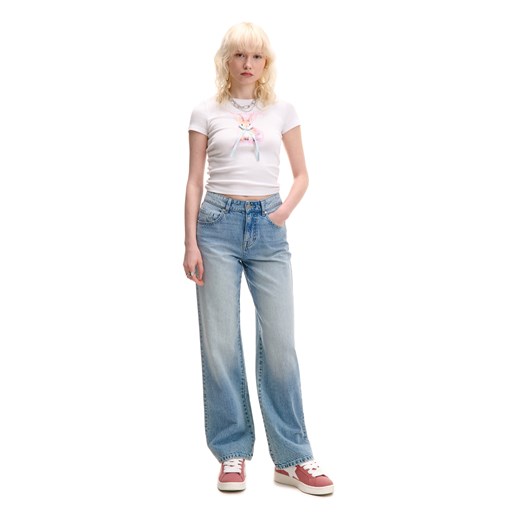 Cropp - Jasnoniebieskie jeansy straight regular - niebieski Cropp 42 Cropp