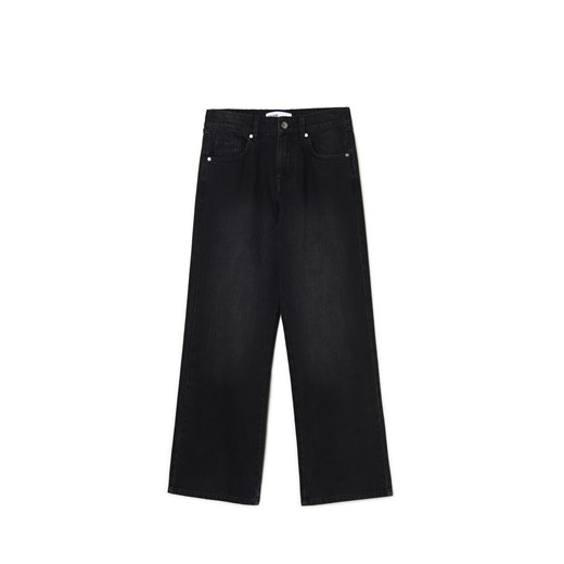 Cropp - Czarne jeansy straight PETITE - czarny ze sklepu Cropp w kategorii Jeansy damskie - zdjęcie 177701950