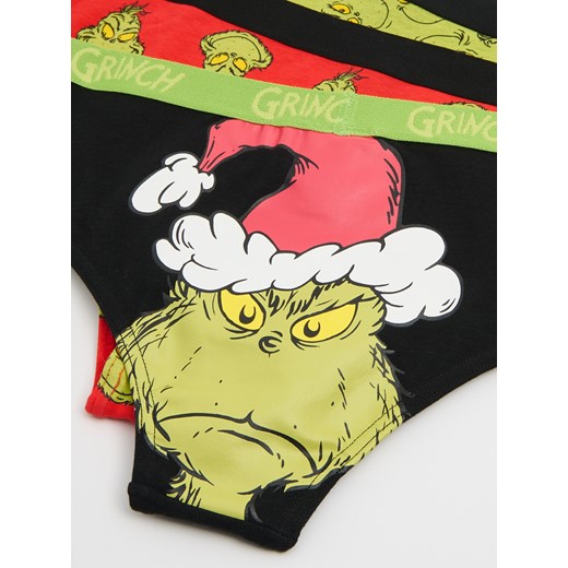 Cropp - 3 pack świątecznych majtek z Grinchem - wielobarwny Cropp XS okazja Cropp