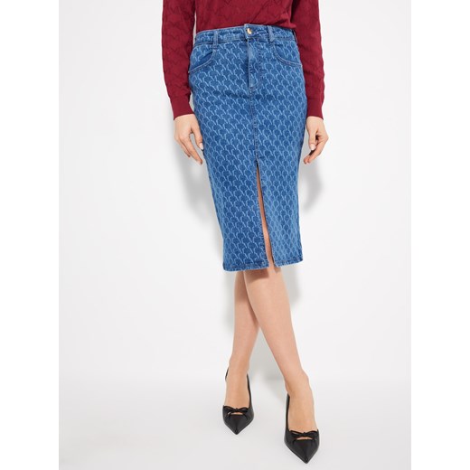 Mohito - Jeansowa spódnica midi - granatowy Mohito 40 Mohito