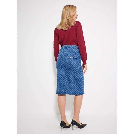 Mohito - Jeansowa spódnica midi - granatowy Mohito 38 Mohito