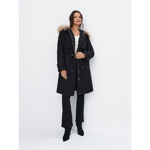 Mohito - Czarna kurtka parka - czarny Mohito 34 wyprzedaż Mohito