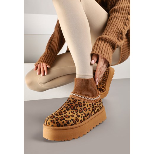 Panterkowe Śniegowce na Grubej Podeszwie z Elastyczną Cholewką Nilevelia - id: 365698 - marki born2be - 177719361 Panterkowe Śniegowce na Grubej Podeszwie z Elastyczną Cholewką Nilevelia ze sklepu born2be.pl w kategorii Śniegowce damskie - zdjęcie 177719361