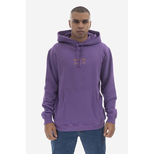Maharishi bluza bawełniana męska kolor fioletowy z kapturem z nadrukiem 7010.PURPLE-PURPLE ze sklepu ANSWEAR.com w kategorii Bluzy męskie - zdjęcie 177722430