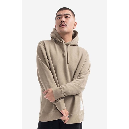 Norse Projects bluza bawełniana Fraser Tab Series Sweat męska kolor bordowy z kapturem gładka N20.1282.0966-0966 ze sklepu ANSWEAR.com w kategorii Bluzy męskie - zdjęcie 177722463