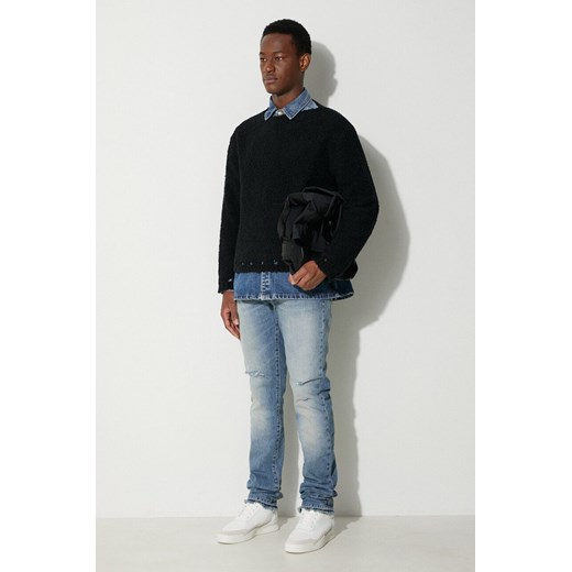 424 sweter wełniany męski kolor czarny ciepły 35424M601.236554 ze sklepu ANSWEAR.com w kategorii Swetry męskie - zdjęcie 177729754