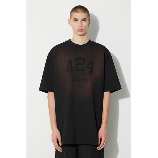 424 t-shirt bawełniany męski kolor czarny z nadrukiem 35424M182S3T 236511 ze sklepu ANSWEAR.com w kategorii T-shirty męskie - zdjęcie 177730051