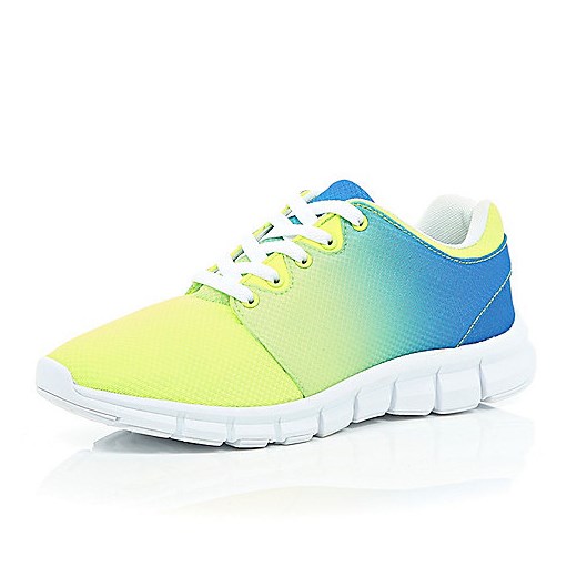 Yellow ombre neon trainers river-island zolty 