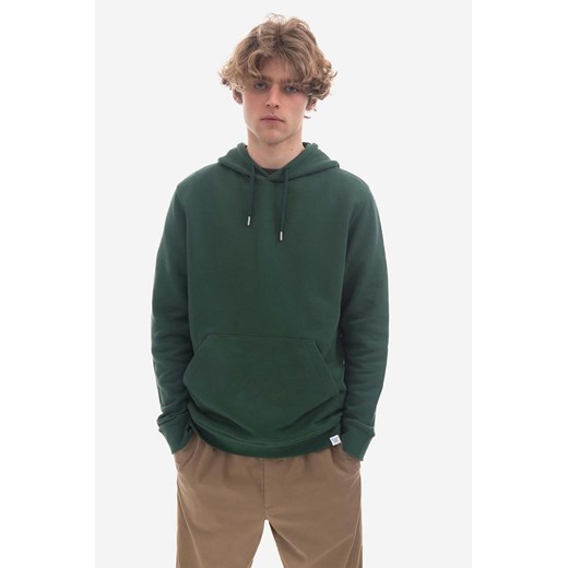 Norse Projects bluza bawełniana Vagn Classic męska kolor zielony z kapturem gładka N20.1276.8112-8112 ze sklepu ANSWEAR.com w kategorii Bluzy męskie - zdjęcie 177748953
