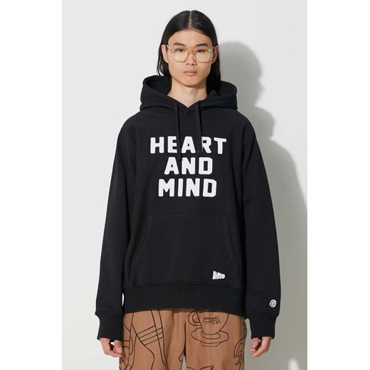Billionaire Boys Club bluza bawełniana Heart and Mind Popover męska kolor czarny z kapturem z aplikacją B23433 ze sklepu ANSWEAR.com w kategorii Bluzy męskie - zdjęcie 177749363