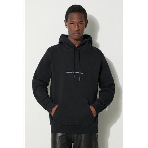 Marcelo Burlon bluza bawełniana Party Quote Regular Hoodie męska kolor czarny z kapturem z aplikacją CMBB007S24FLE0051001 ze sklepu ANSWEAR.com w kategorii Bluzy męskie - zdjęcie 177749450
