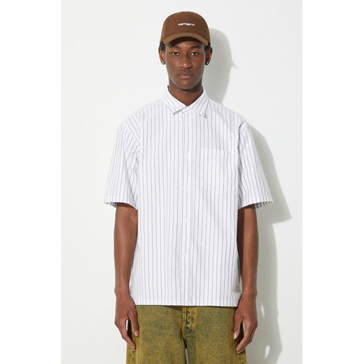 Norse Projects koszula bawełniana Ivan Relaxed Organic męska kolor zielony relaxed z kołnierzykiem klasycznym N40.0623.8022 ze sklepu ANSWEAR.com w kategorii Koszule męskie - zdjęcie 177749644