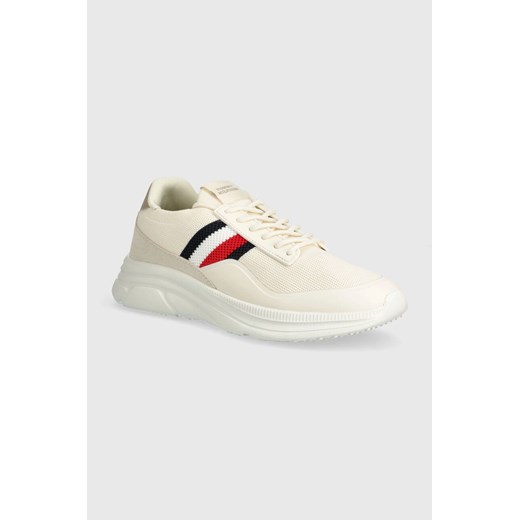 Tommy Hilfiger sneakersy MODERN RUNNER PREMIUM KNIT kolor beżowy FM0FM05135 ze sklepu ANSWEAR.com w kategorii Buty sportowe męskie - zdjęcie 177750122