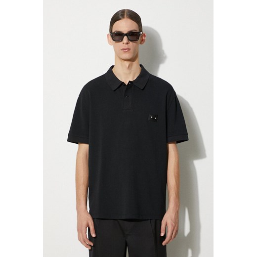 Neil Barrett polo bawełniane Loose Pierced Nipple Polo kolor czarny gładki MY70223A-Y517-001N ze sklepu ANSWEAR.com w kategorii T-shirty męskie - zdjęcie 177750371