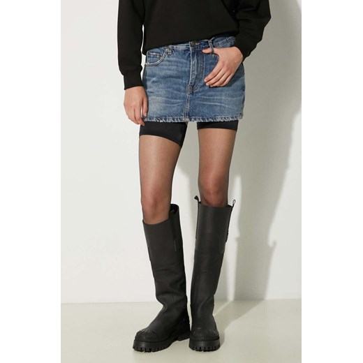 Fiorucci spódnica jeansowa Mid Blue Denim Mini Skirt kolor niebieski mini prosta W01FPDSK077DN01DN02 ze sklepu ANSWEAR.com w kategorii Spódnice - zdjęcie 177750391