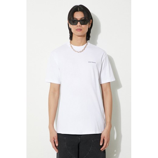 Norse Projects t-shirt bawełniany Johannes męski kolor biały z nadrukiem N01.0606.0001 ze sklepu ANSWEAR.com w kategorii T-shirty męskie - zdjęcie 177751001
