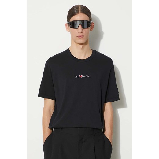 Neil Barrett t-shirt bawełniany Slim Cupid męski kolor czarny z aplikacją MY70198A-Y525-495N ze sklepu ANSWEAR.com w kategorii T-shirty męskie - zdjęcie 177751031