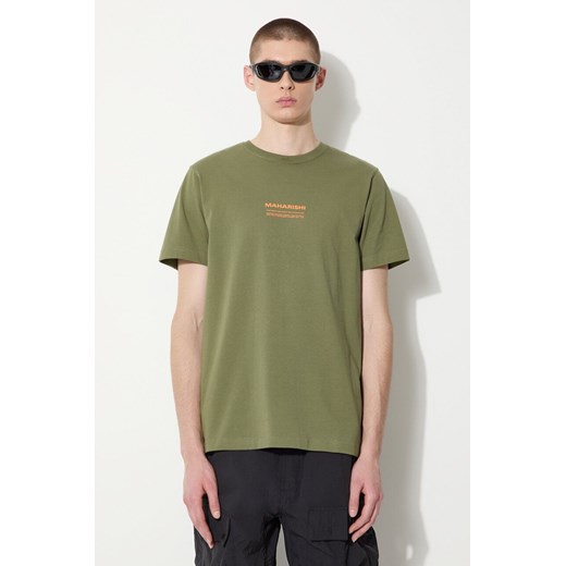 Maharishi t-shirt bawełniany Th Anniversary Aum męski kolor zielony z nadrukiem 1306.OLIVE ze sklepu ANSWEAR.com w kategorii T-shirty męskie - zdjęcie 177751061