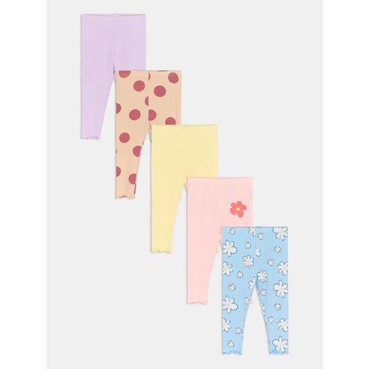 Sinsay - Legginsy 5 pack - beżowy Sinsay 68 Sinsay