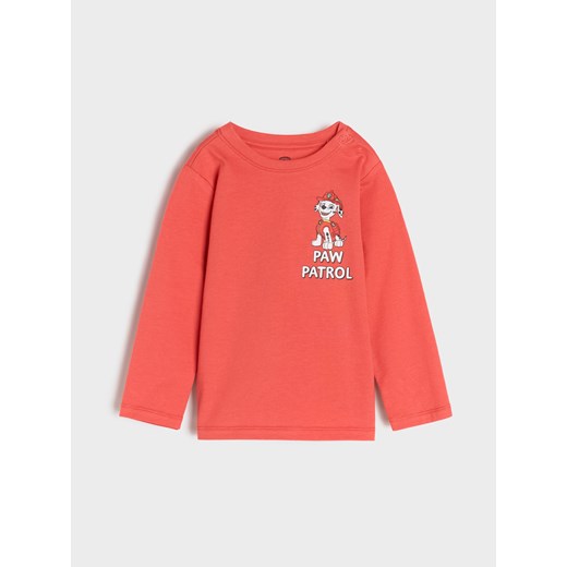 Sinsay - Koszulka z długimi rękawami Psi Patrol - koralowy Sinsay 92 Sinsay