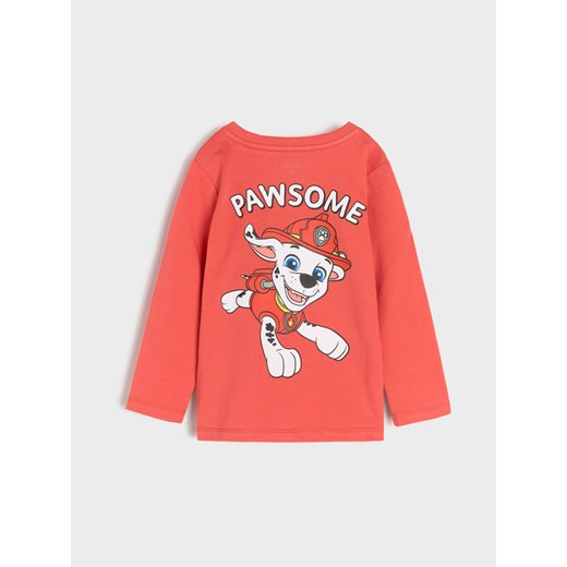 Sinsay - Koszulka z długimi rękawami Psi Patrol - koralowy Sinsay 86 Sinsay