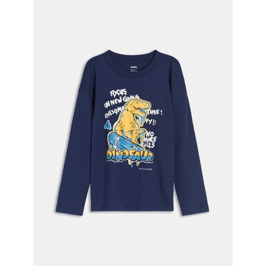 Sinsay - Koszulka z długimi rękawami 3 pack - granatowy Sinsay 134 Sinsay