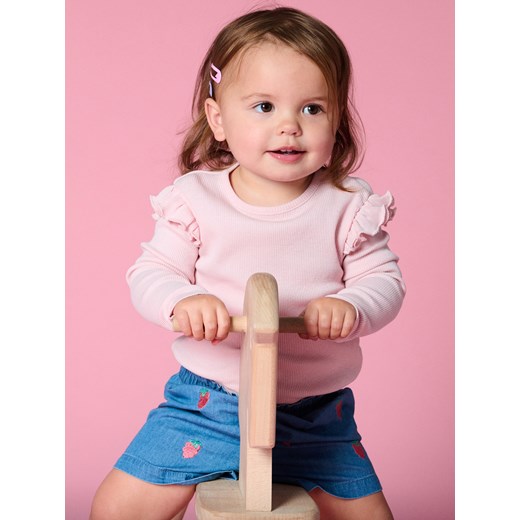 Sinsay - Koszulka z długimi rękawami - różowy Sinsay 74 Sinsay