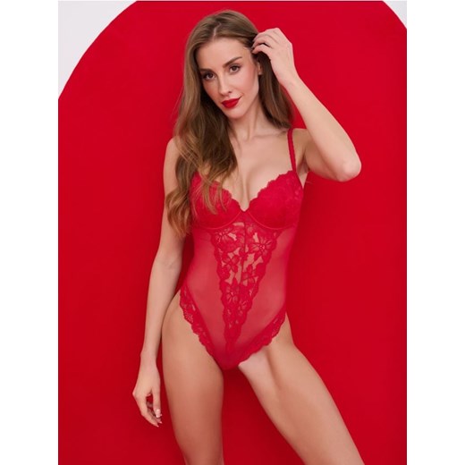Sinsay - Body - czerwony ze sklepu Sinsay w kategorii Body damskie - zdjęcie 177787071