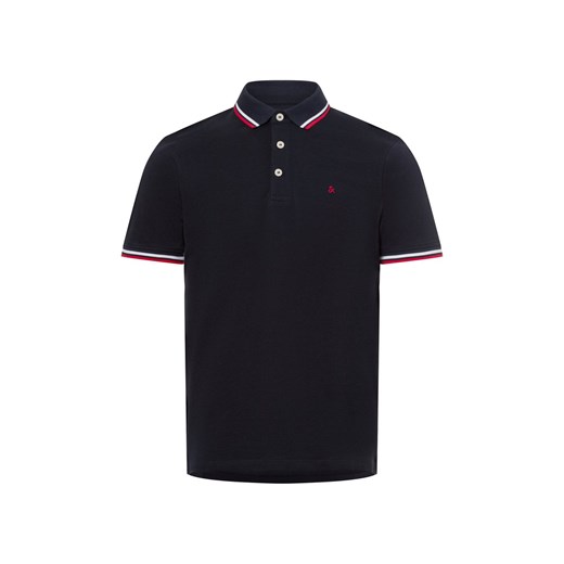 Jack & Jones Męska koszulka polo Mężczyźni Bawełna granatowy jednolity ze sklepu vangraaf w kategorii T-shirty męskie - zdjęcie 177787820
