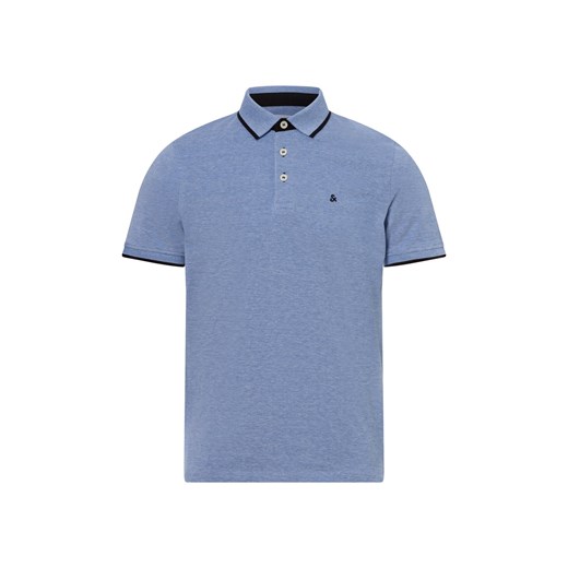 Jack & Jones Męska koszulka polo Mężczyźni Bawełna niebieski jednolity ze sklepu vangraaf w kategorii T-shirty męskie - zdjęcie 177787822