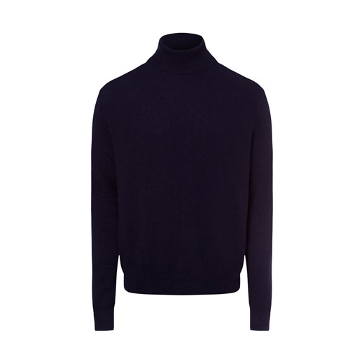 Andrew James Sweter z dodatkiem kaszmiru Mężczyźni Wełna granatowy jednolity ze sklepu vangraaf w kategorii Swetry męskie - zdjęcie 177787850