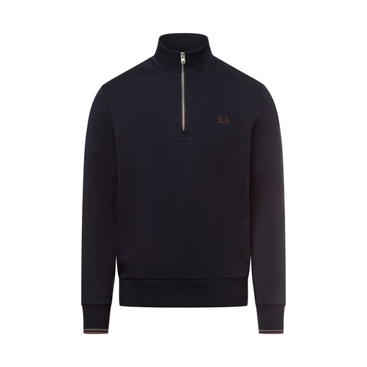 Fred Perry Męska bluza nierozpinana Mężczyźni Bawełna granatowy jednolity ze sklepu vangraaf w kategorii Bluzy męskie - zdjęcie 177787861
