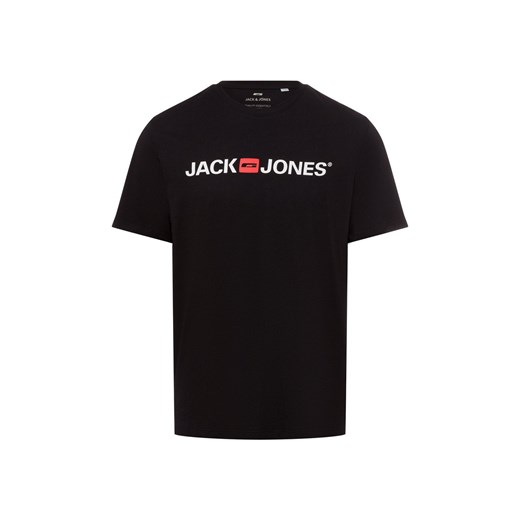 Jack & Jones T-shirt męski Mężczyźni Dżersej czarny nadruk ze sklepu vangraaf w kategorii T-shirty męskie - zdjęcie 177787864
