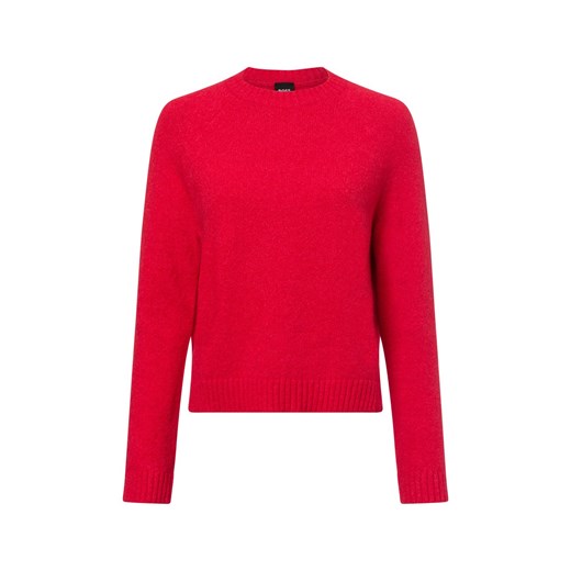 BOSS Sweter damski z dodatkiem alpaki Kobiety Wełna czerwony jednolity ze sklepu vangraaf w kategorii Swetry damskie - zdjęcie 177787874
