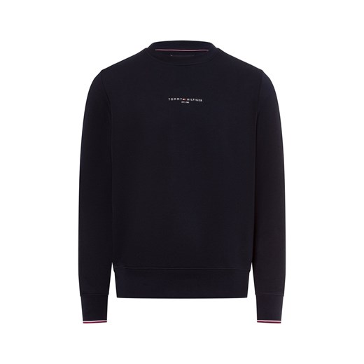 Tommy Hilfiger Męska bluza nierozpinana Mężczyźni Bawełna granatowy jednolity Tommy Hilfiger XXL okazja vangraaf