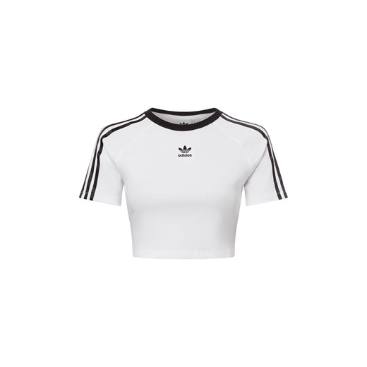 adidas Originals Koszulka damska - Baby Tee Kobiety Bawełna biały jednolity ze sklepu vangraaf w kategorii Bluzki damskie - zdjęcie 177788002