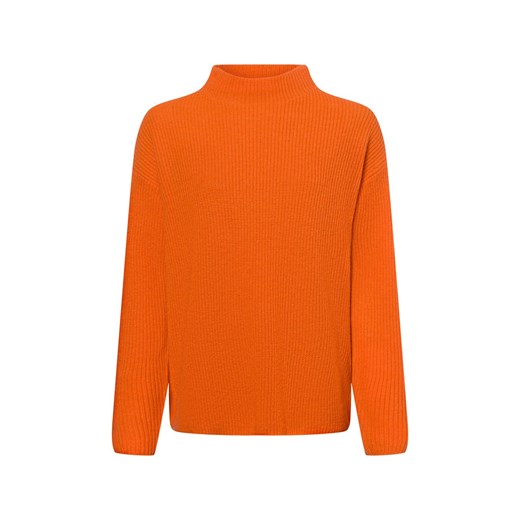 Marie Lund Damski sweter z wełny merynosów Kobiety Wełna merino pomarańczowy jednolity ze sklepu vangraaf w kategorii Swetry damskie - zdjęcie 177788061