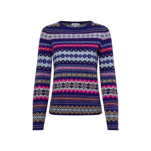 brookshire Sweter damski z dzianiny Kobiety Wełna błękit królewski wzorzysty ze sklepu vangraaf w kategorii Swetry damskie - zdjęcie 177788092