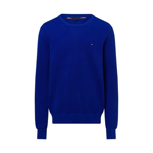 Tommy Hilfiger Męski sweter Mężczyźni Bawełna indygo jednolity ze sklepu vangraaf w kategorii Swetry męskie - zdjęcie 177788262