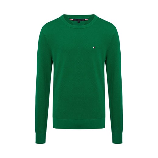 Tommy Hilfiger Męski sweter Mężczyźni Bawełna trawiasty jednolity ze sklepu vangraaf w kategorii Swetry męskie - zdjęcie 177788264