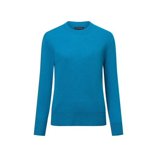 Franco Callegari Damski sweter z wełny merynosów Kobiety Wełna merino petrol jednolity ze sklepu vangraaf w kategorii Swetry damskie - zdjęcie 177788292