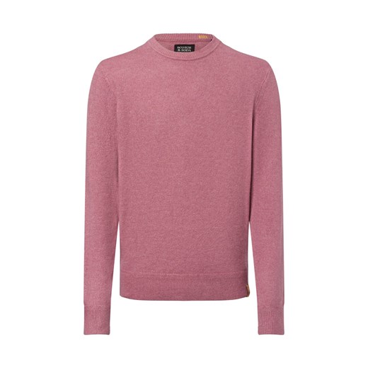Scotch & Soda Męski sweter z dzianiny Mężczyźni Sztuczne włókno brudny róż jednolity ze sklepu vangraaf w kategorii Swetry męskie - zdjęcie 177788371